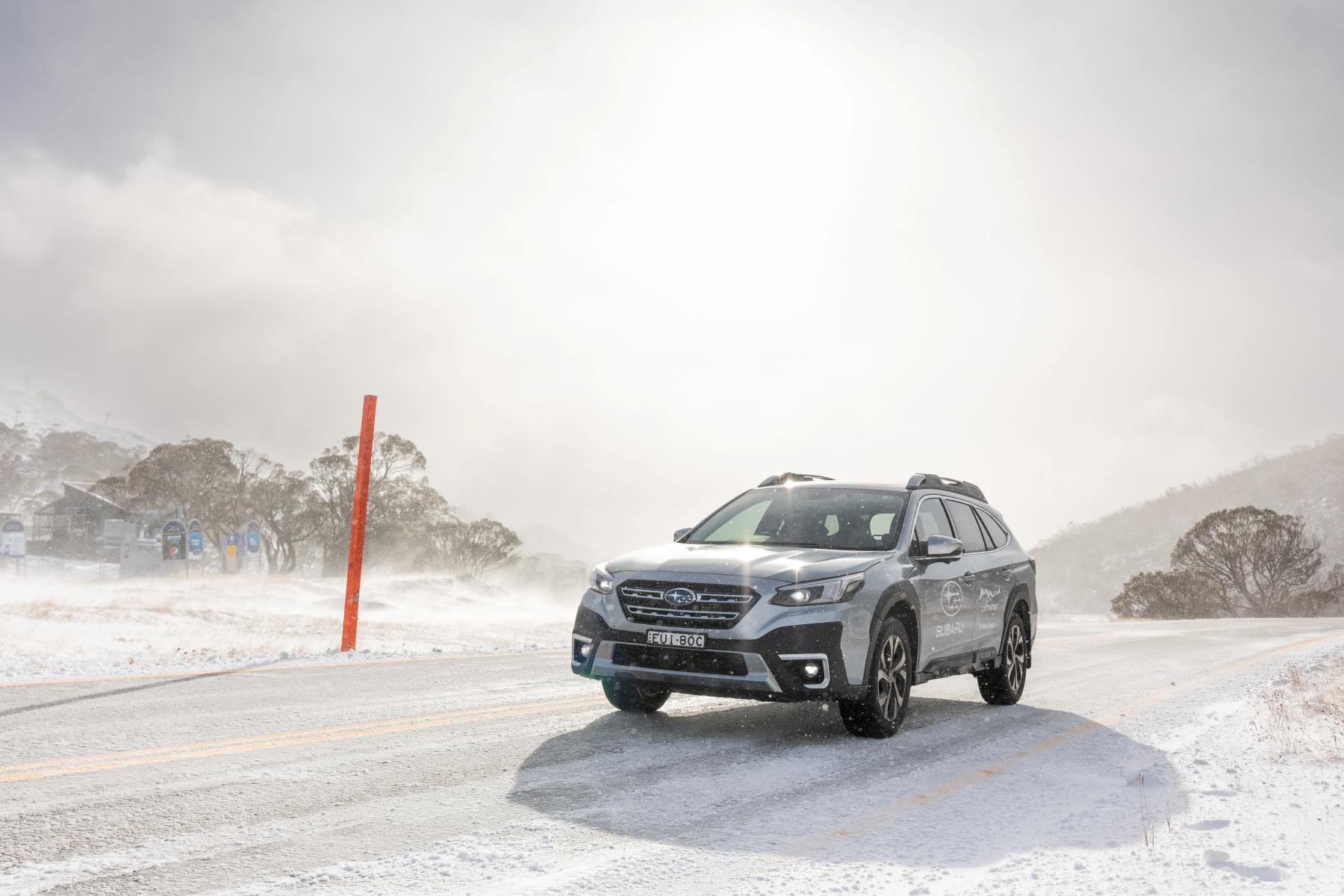 Subaru in the snow