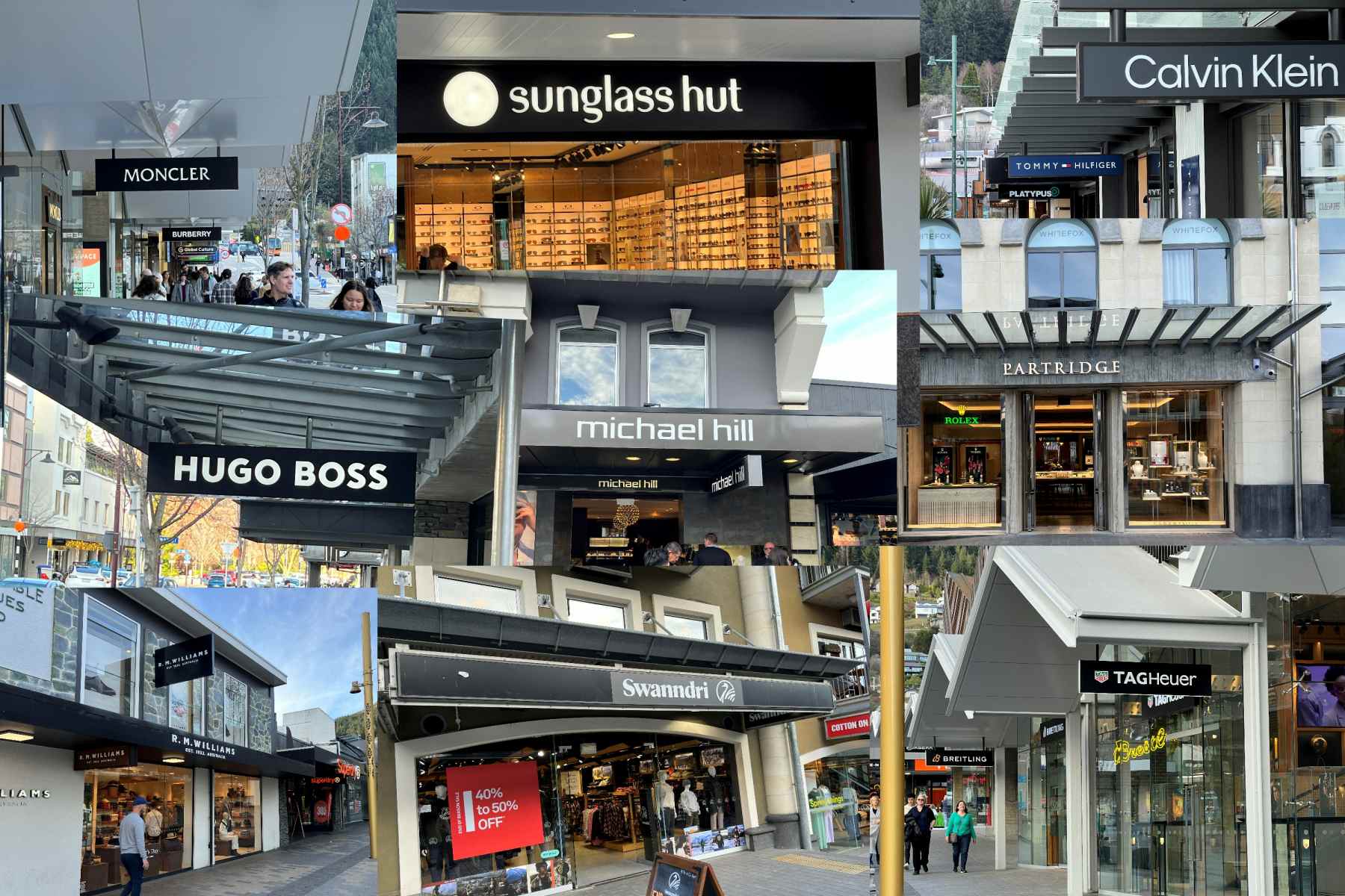 Queenstown shopping collage