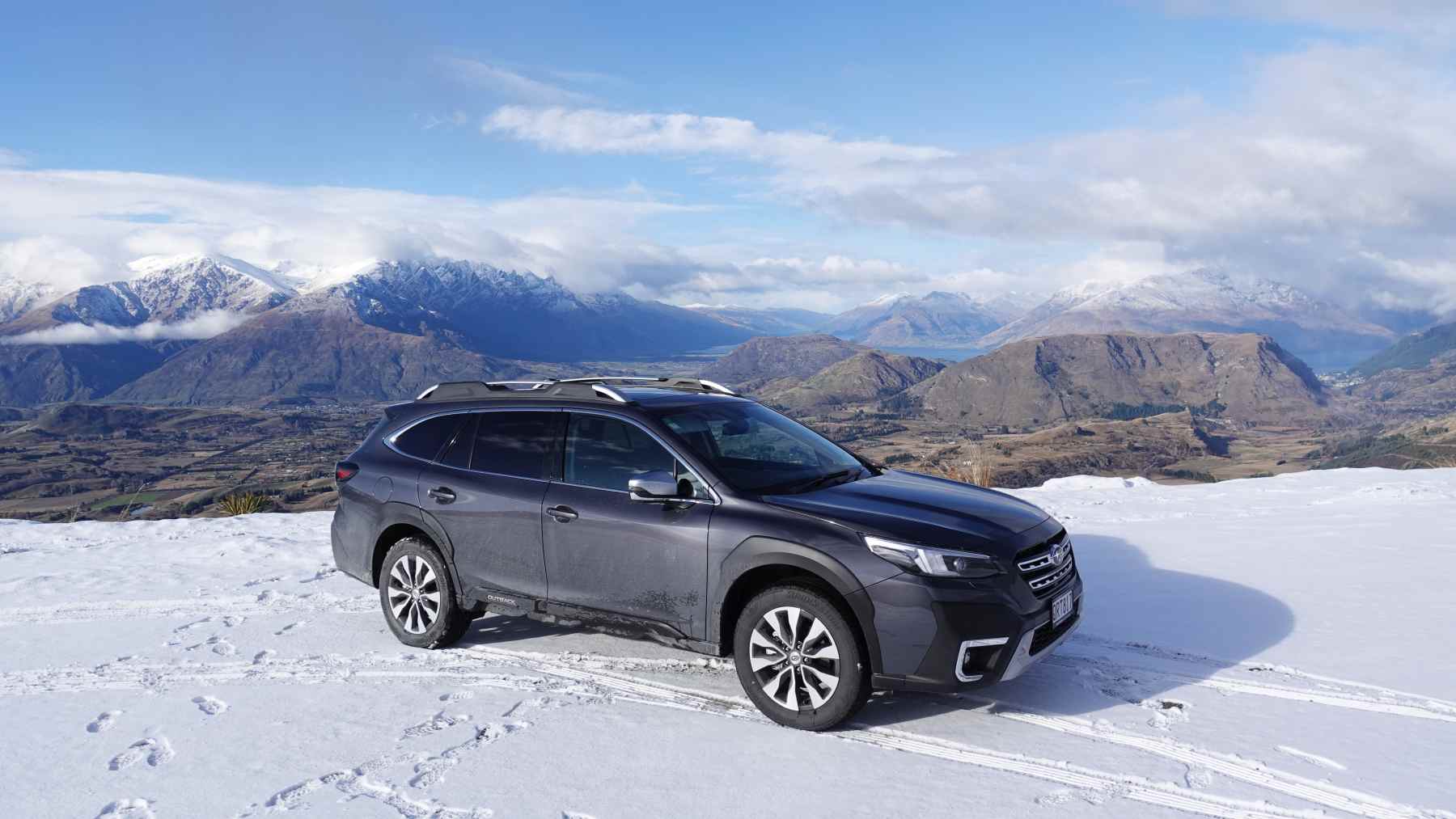 Subaru Outback in the snow in Queenstown NZ